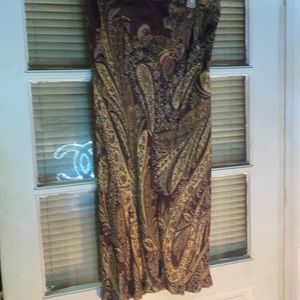 Peter Martin Soft Rayon Lined Wine & Gold Sz 16